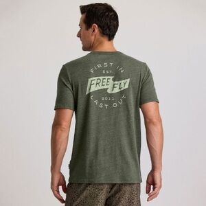 Men's Free Fly First And Last T-Shirt - Heather Dark Forest